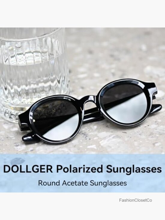 Round Retro Acetate Sunglasses UV Protection Polarized main image 6